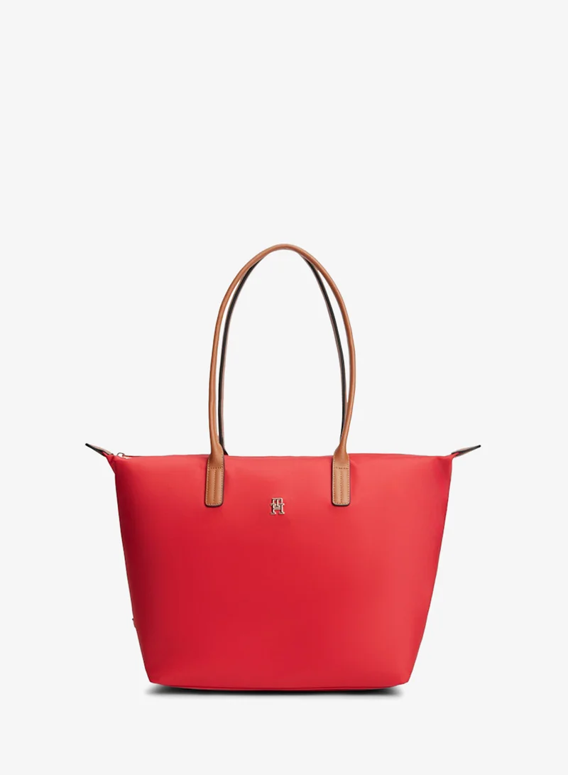 TOMMY HILFIGER Monogram Contrast Handle Tote Bag